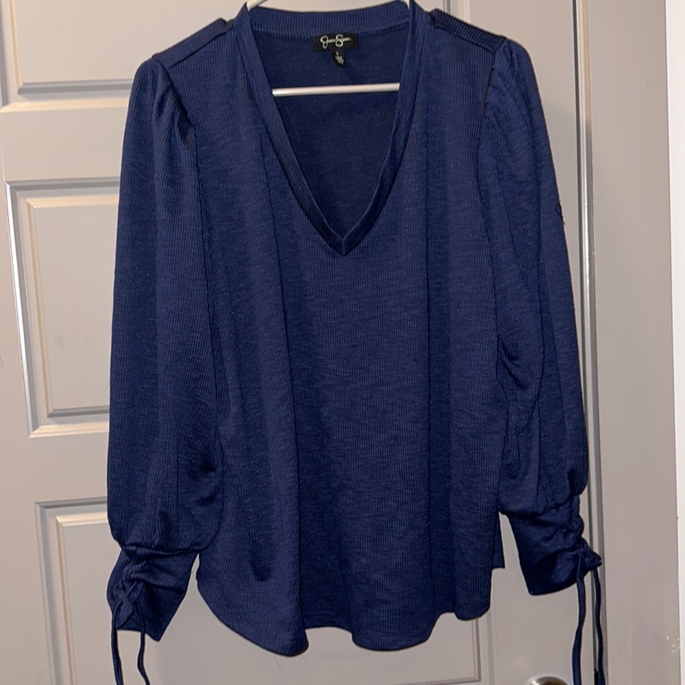 Jessica Simpson Women's Mercer Lace Up Sleeve Top Large